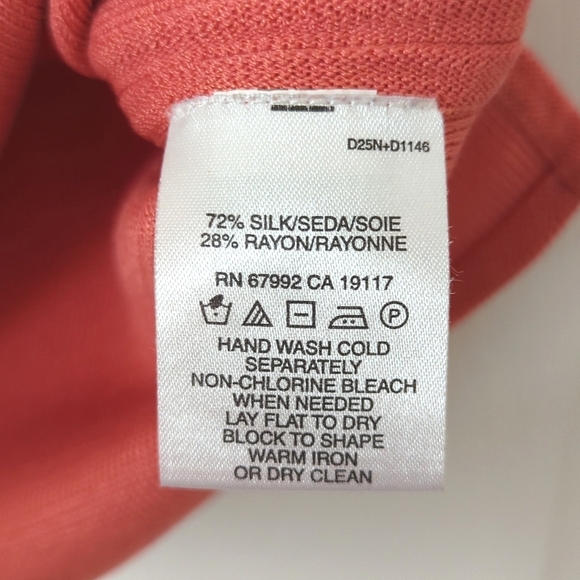 Sigrid Olsen Classic Knit Silk Blend Beaded Scoop Neck Tank Top Peach Pink Small - Picture 6 of 10